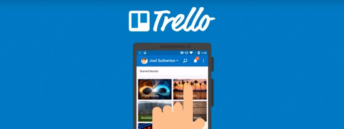 Gestão do tempo: Celular com o app do Trello aberto | Amplic
