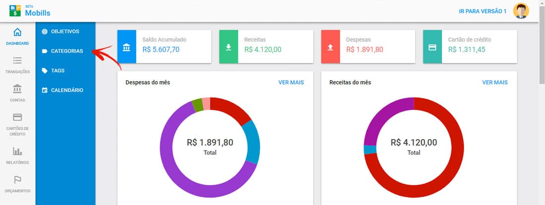 Veja como o Mobills categoriza seus gastos em um gráfico | Amplic