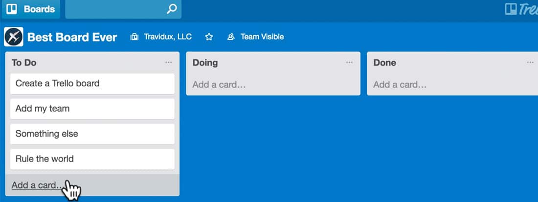 Print-screen mostrando como usar o Trello para criar uma lista To Do | Amplic