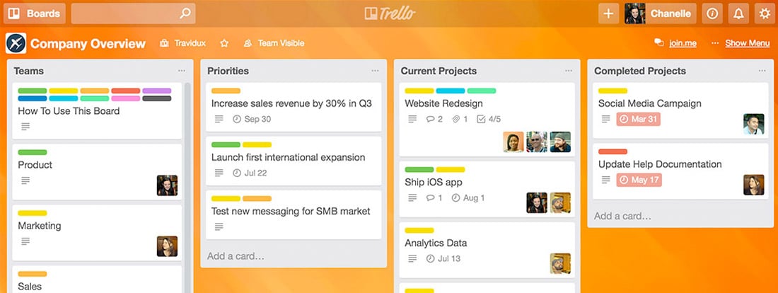 Print-screen mostrando como usar o trello para projetos em grupo | Amplic